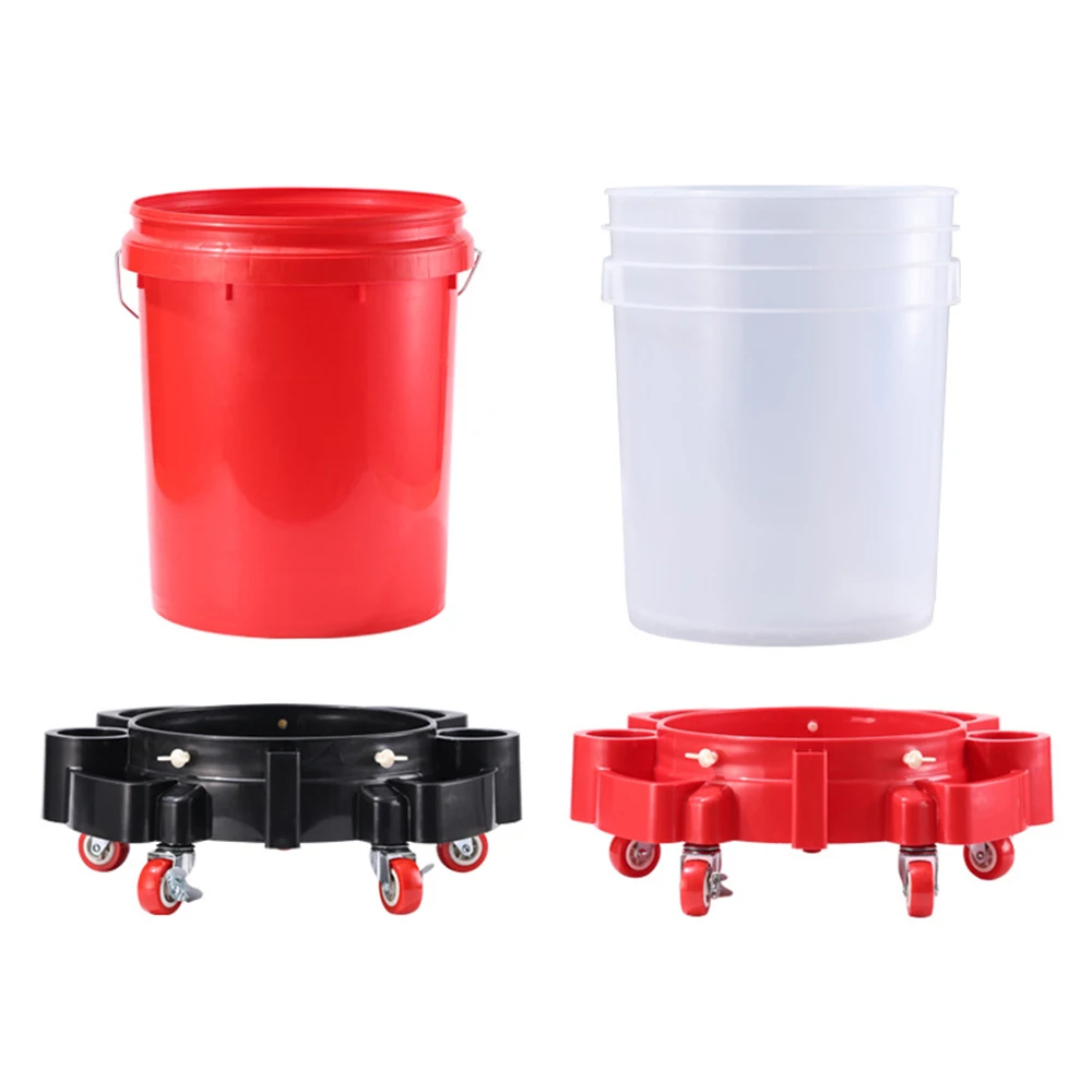 Mobile car wash bucket Pulley car wash bucket stool Multi functional mobile water bucket Car washing tool storage bucket 1 Set