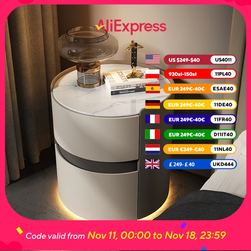 

European Wooden Nightstands Classic Round ItaliyaDesign Unique Nightstands Bedroom Space Saving Mesilla De Noche Home Furniture