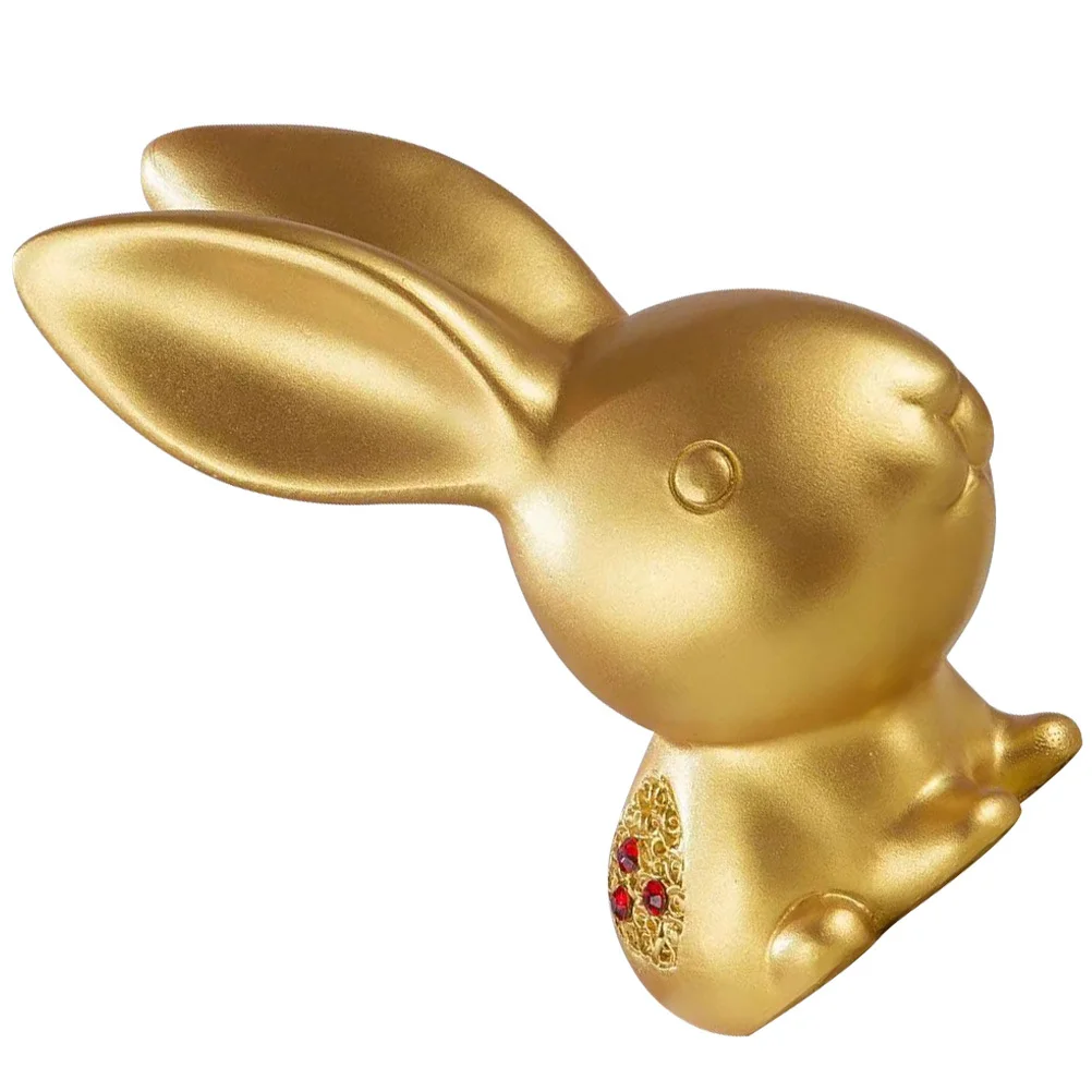 

2023 New Year Gold Rabbit Resin Statue Lucky Rabbit Year Desktop Decoration Home Ornament Desktop Decoration.rabbit Decoration