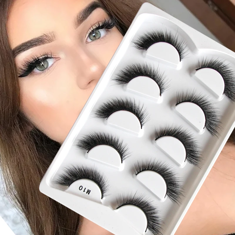 SHIDISHANGPIN 3D chat Cils 3/5 paires Faux vison renard Cils ailés moelleux Faux Cils Maquiagem naturel longs Faux Cils maquillage