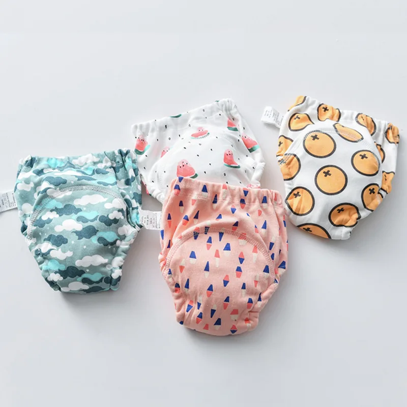 Baby Cotton Waterproof Reusable Training Pants Cartoon Baby Diaper Infant Shorts Nappies Panties Nappy Changing Underwear Cloth