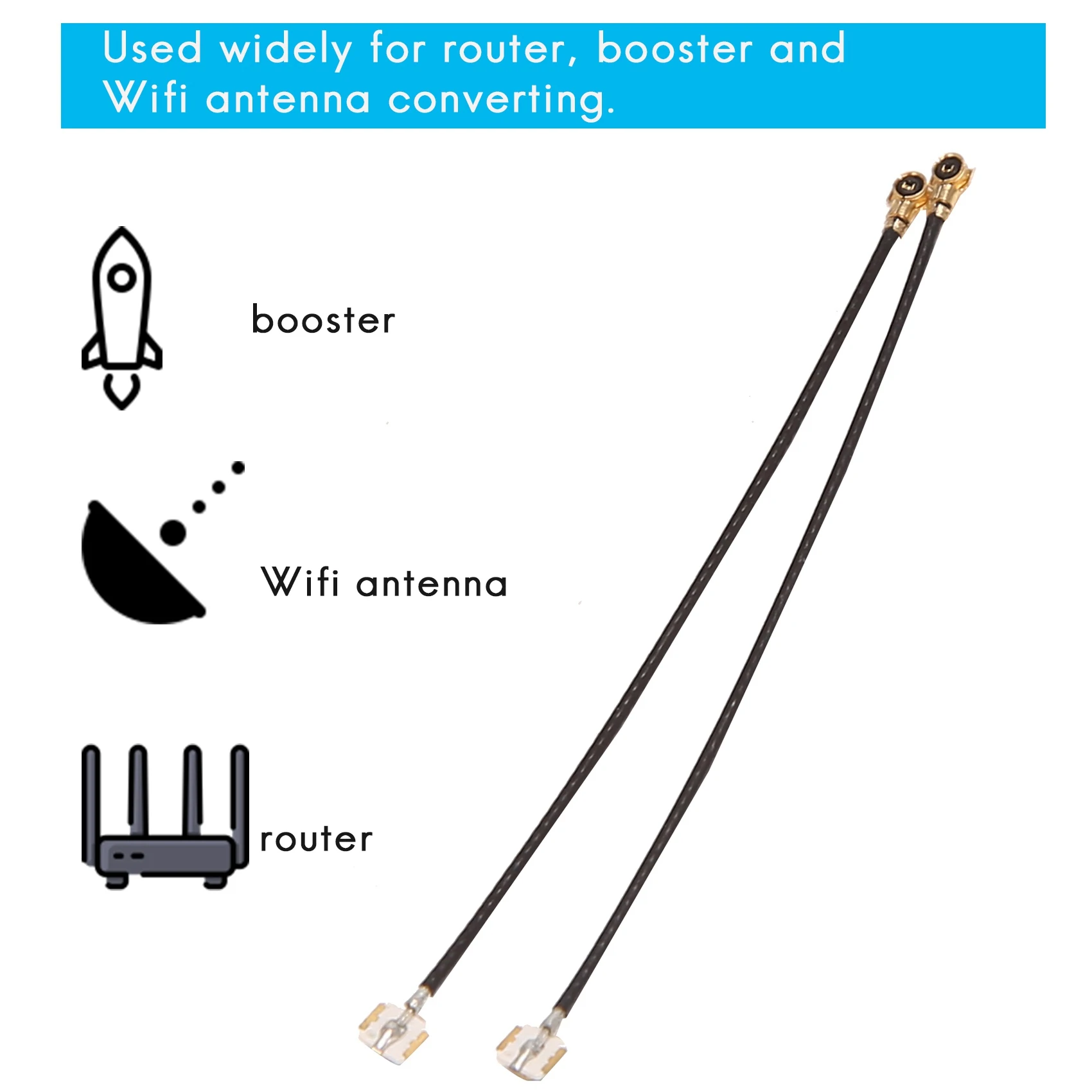 2Pcs 5CM Length IPEX-4 UFL Female to Ipex-1 Connector Cable Antenna for Intel AX200/AX210 BCM94360HMB