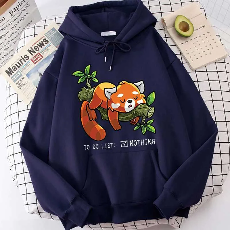 Lustige rote Panda Druck Hoodies Mode Frauen Männer Herbst Winter Sweatshirt Damen Streetwear Pullover