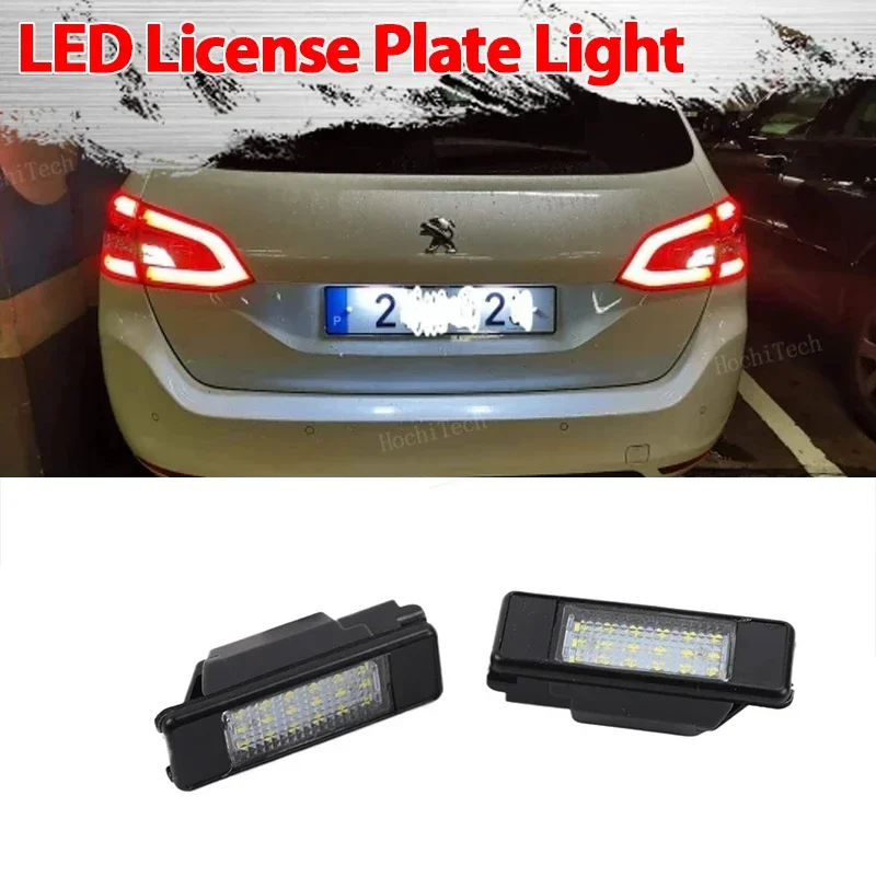 2PCS LED License Number Plate Light Lamps For Peugeot 106 1007 207CC 307 308 3008 406 508 607 For Citroën C2 C3 C5 C5 C6 C8