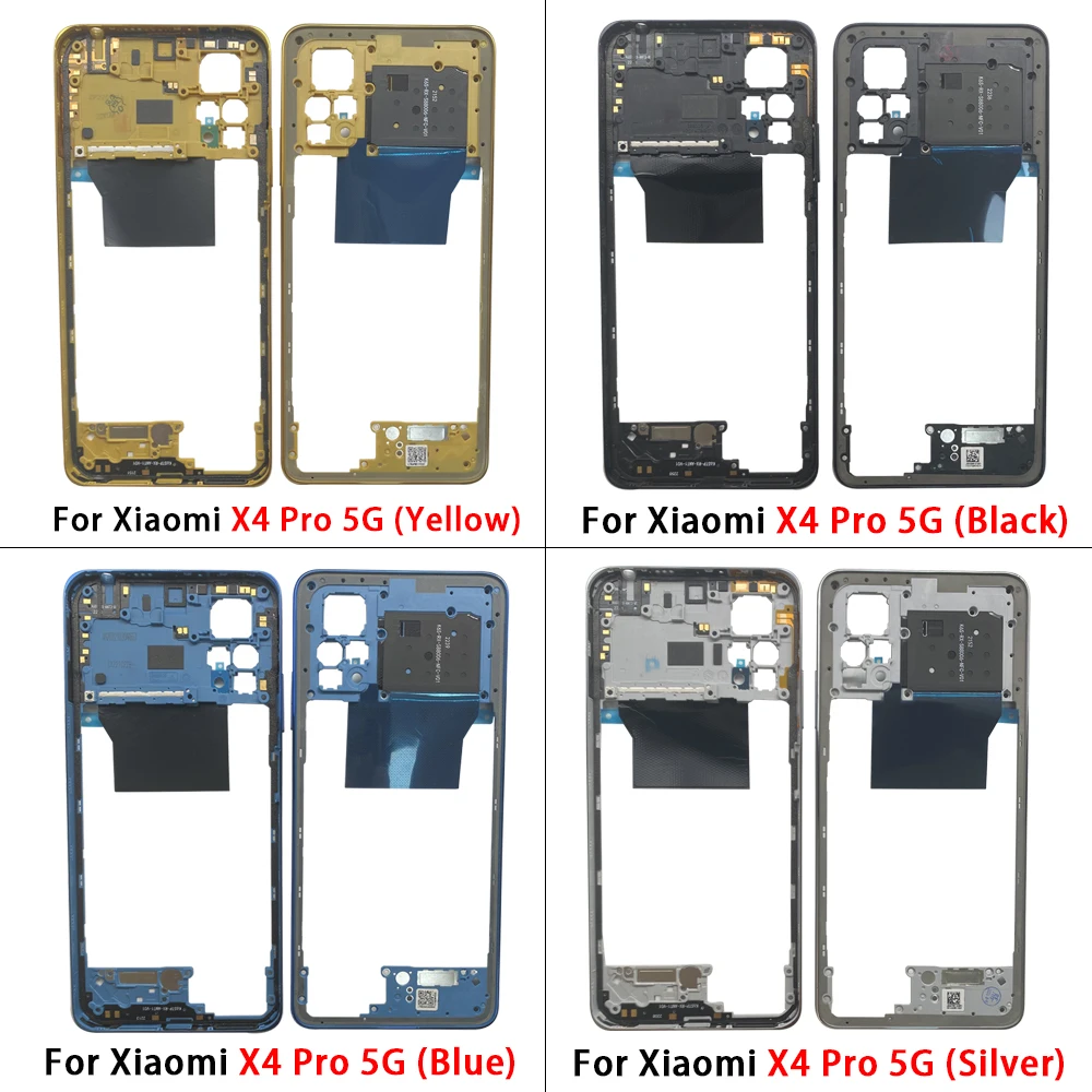 New Middle Frame Bezel Middle Plate Plastic For Xiaomi Poco X3 X4 GT X4 X5 M5s M4 Pro 4G 5G Middle Frame With Volume Button