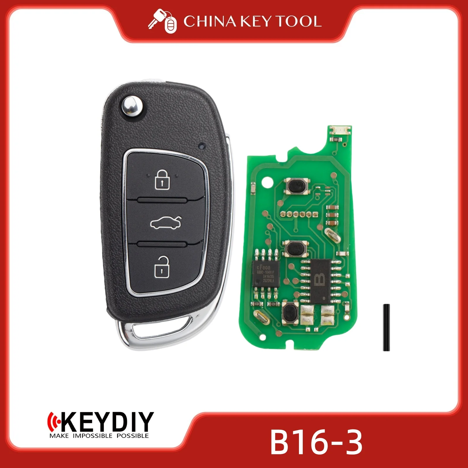 KEYDIY KD B16-3 Universal Flip Remote Key 3 Buttons Compatible with Hyundai KIA Type