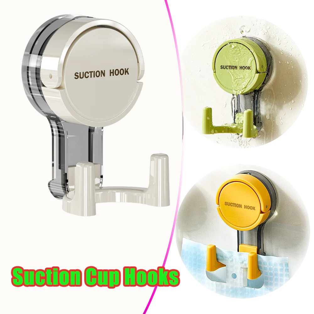Waterproof Vacuum Suction Cup Hooks Strong No Drill Adhesive Towel Holder Kitchen Bathroom Wall Mount Removable Reusable view 2