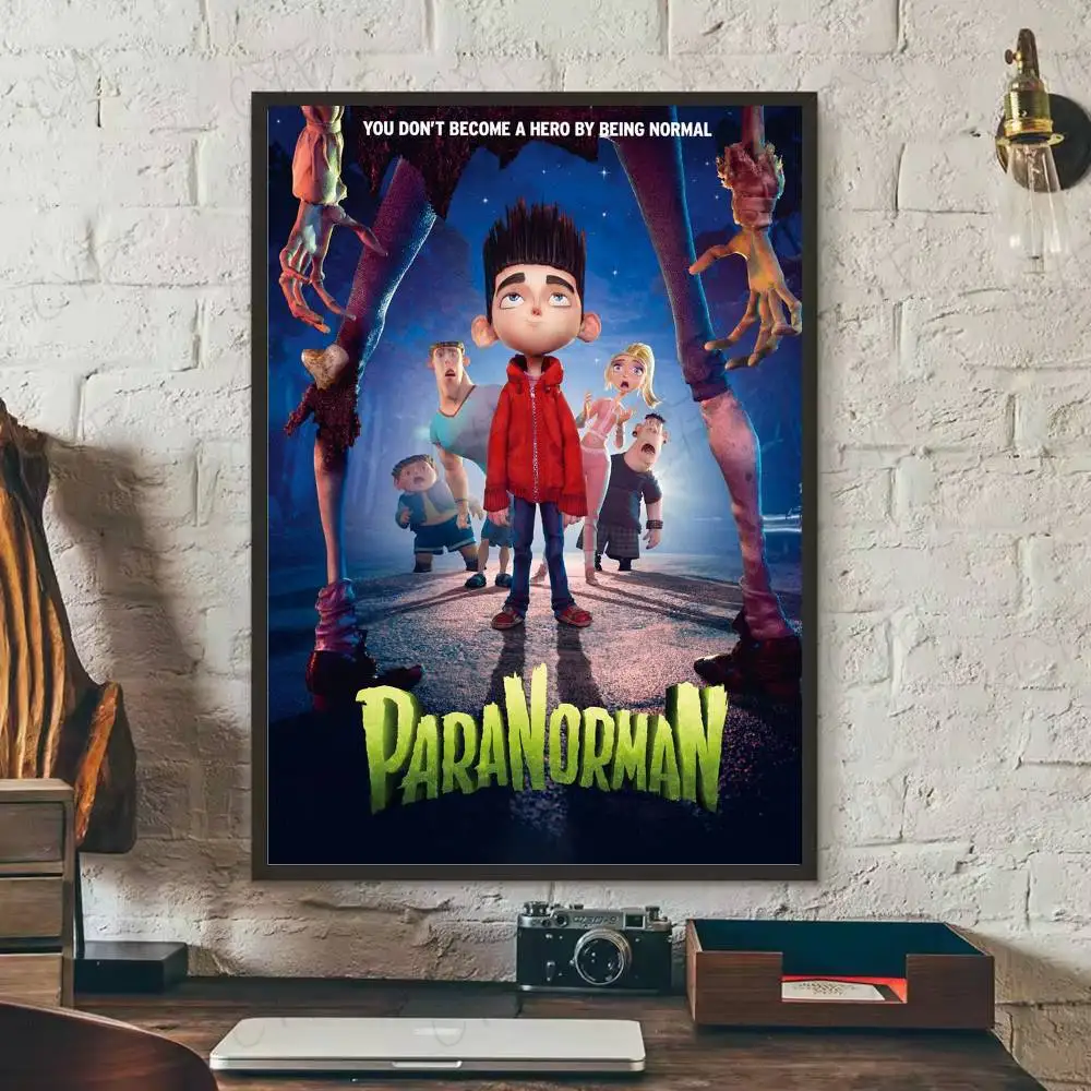 ملصق الرسوم المتحركة أنيمي P-ParaNorman 	   لوحة فنية جدارية عالية الجودة للمنزل والمكتب وغرفة النوم وغرفة المعيشة وبار المدخل هدية مثالية
