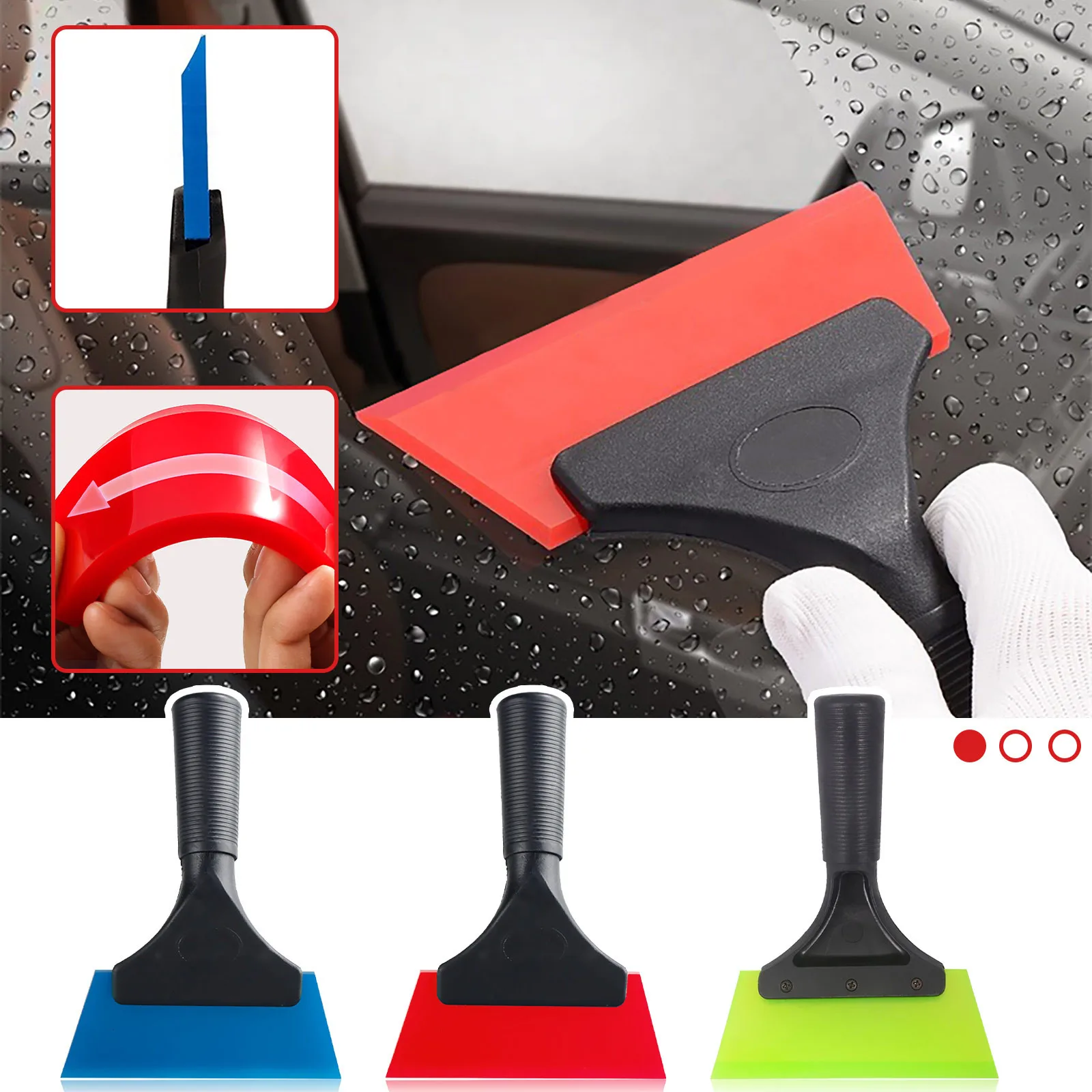 Small Squeegee With 5 Inch Rubber Blade Mini Wiper Window Tinting Tools For Mirror Glass Window Cleaner With Non-Slip Handle