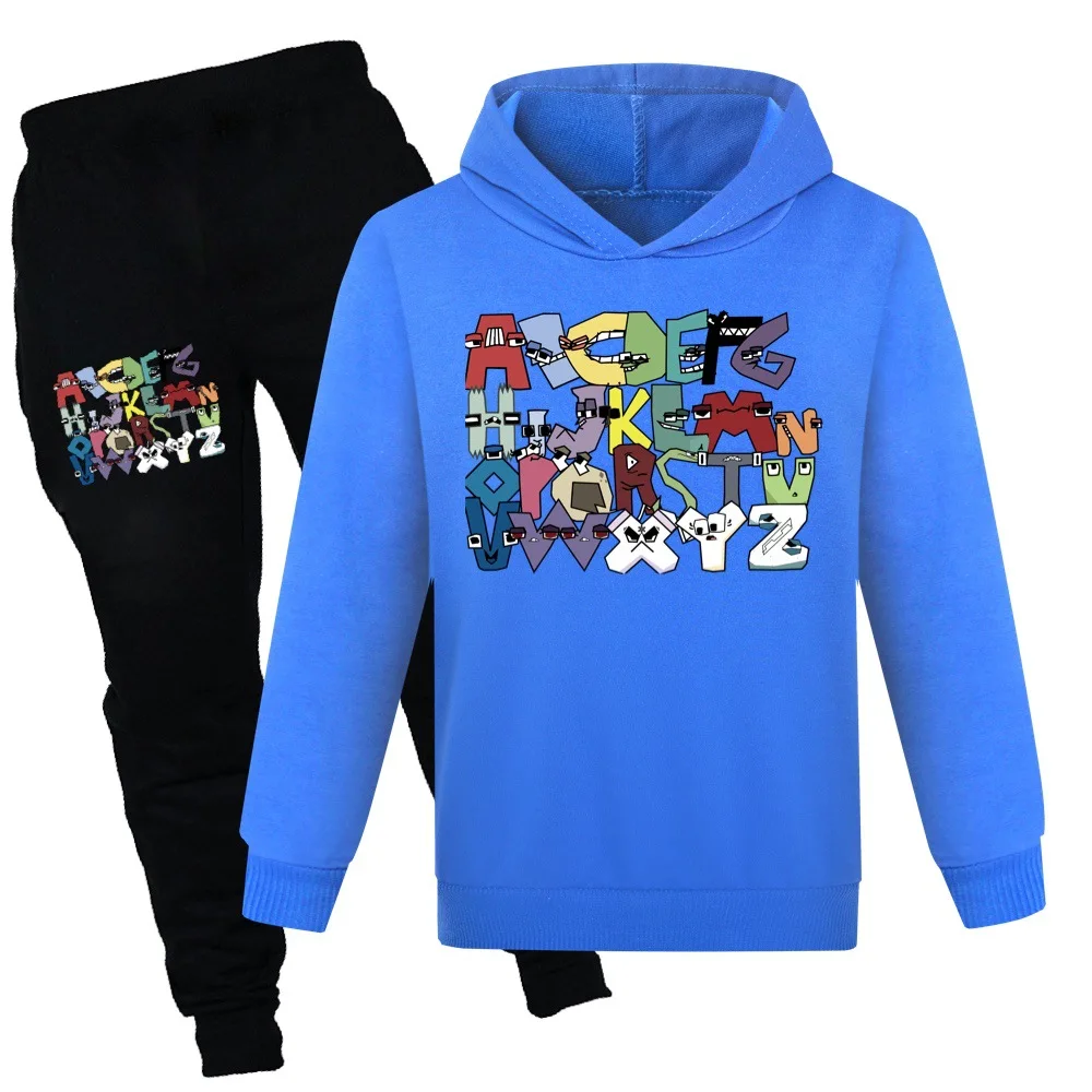 

Cute Alphabet Lore Hoodie Boutique Kids Jogging Clothing Boys Pullover Hoody Sweatshirt Top+Pants 2pcs Set Toddler Girls Sportsw