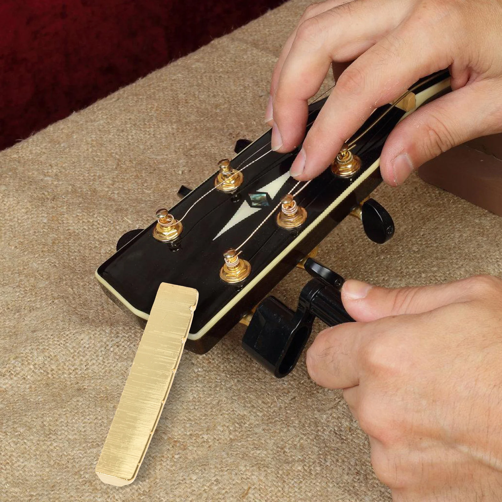 

Guitar String Nut Set Acoustic Bridge Pins Replacement Parts and Accessories Saddle Pegs Wooden