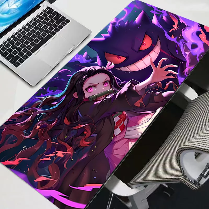 

Kawaii Mouse Pad P-Pokemon Gengar 90x40cm Anime Cute Girl Gabinete Computer Desk Mat Keyboard Pad PC Gaming Accessories Mousepad