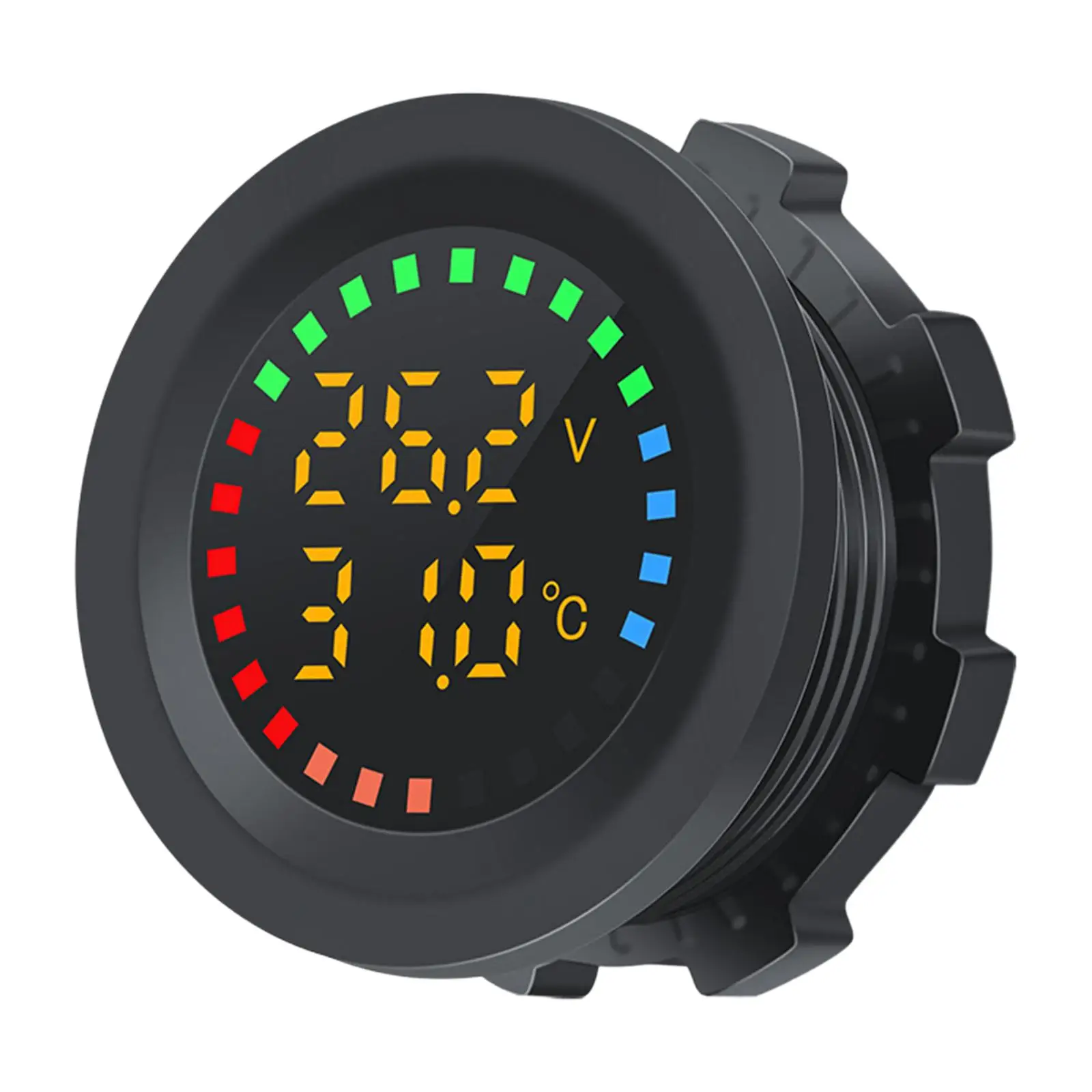 

Car Digital Temperature Monitor 12V 24V Round Panel Colorful Display