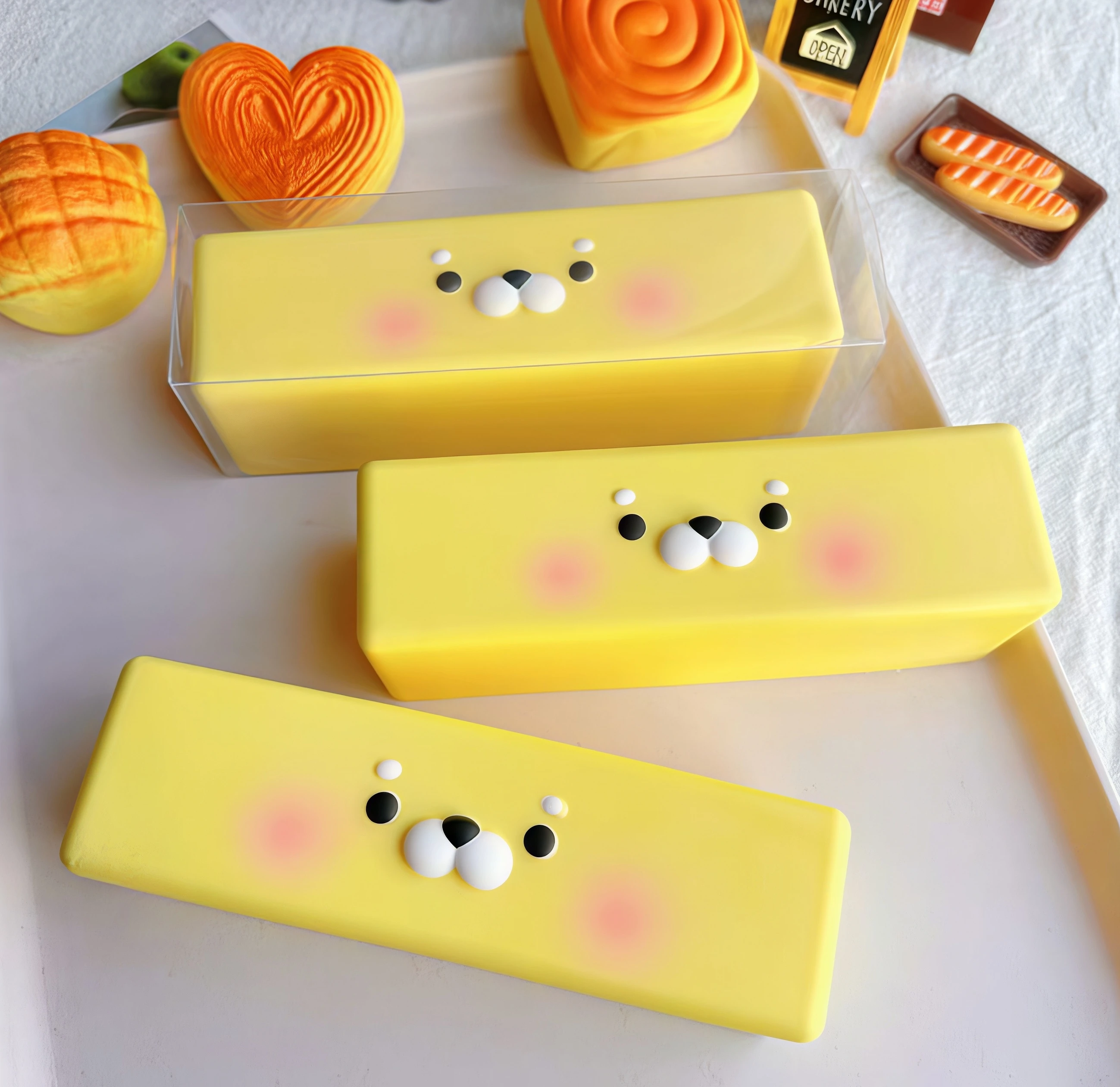 Butter Seal Squishy Slow Rising PU Stress Relief Toy Anime Rectangle Animal Squeeze Fidget Super Soft Finger Sucking Toy