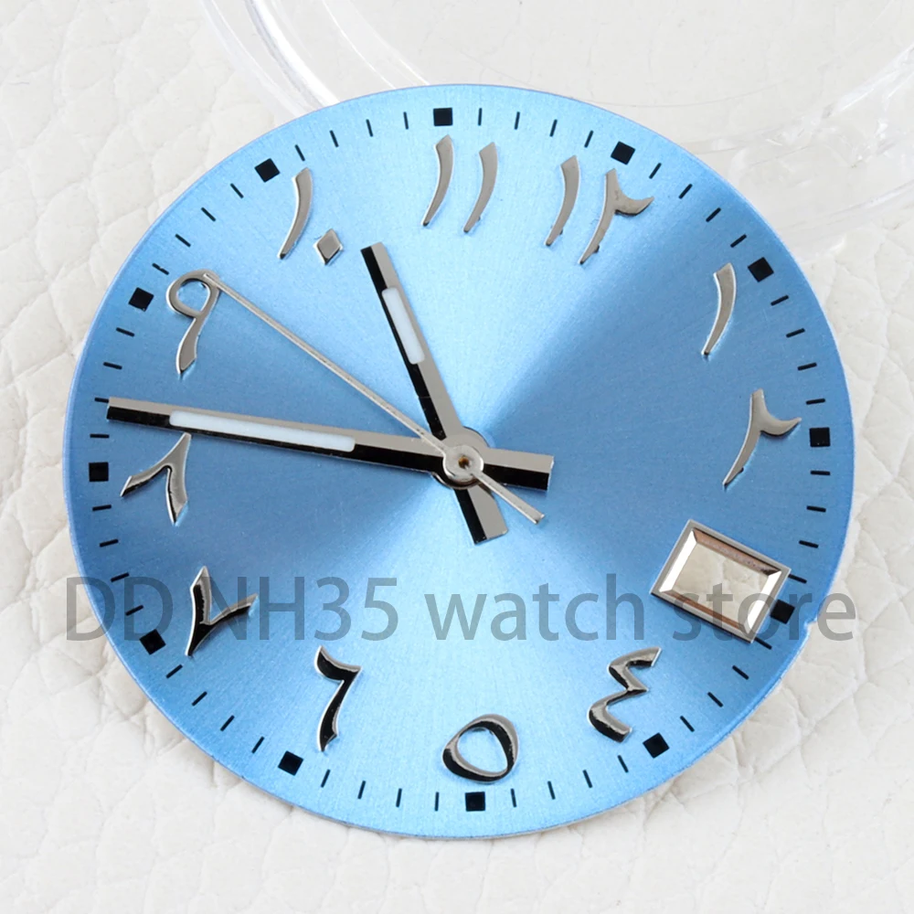 High Quality NH35 Dial 28.5mm Arabic Numerals Dial Sunburst Texture For NH35 NH36 Movement Watch Dial Parts Watch Repair Tools