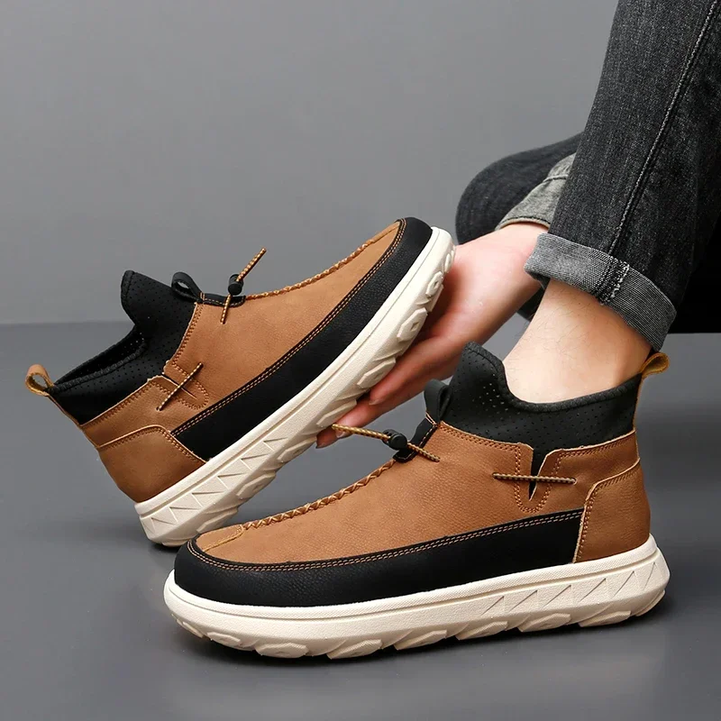 Autumn Winter Slip-on Anti-slips Shoe Sale Items Cheapest Hot Shoes Men Outdoor Flats Non-slip Toe Round Comfortable Casual Boys