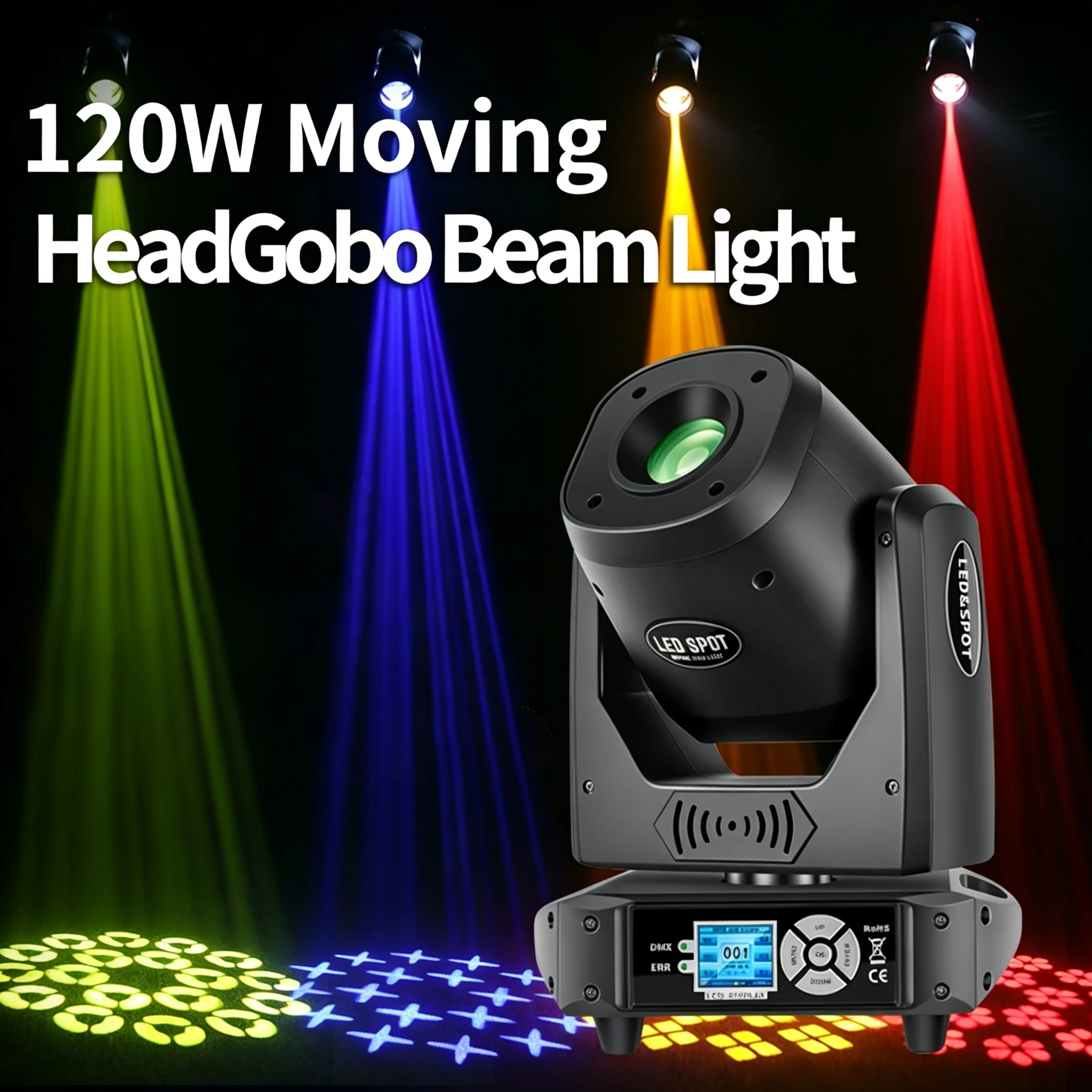 120W LED Moving Head 6 Facet Prism DJ Projector DMX 512 Fanciful Spot Light For Disco Wedding Nightclub Audience
