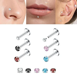 Zircon Lip Rings Nose Helix Tragus Girls Earrings Studs Labret Cartilage Studs Earrings Nose Ring  Piercing Jewelry Women Gifts