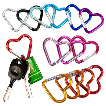 Heart-Shaped Aluminum Carabiner Keychain 1