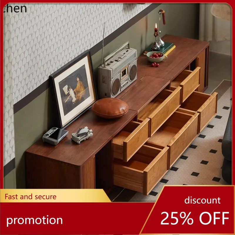 ZMLstreamer cherry TV cabinet laser projection household solid wood small apartment floor-to-ceiling audio-visual cabinet