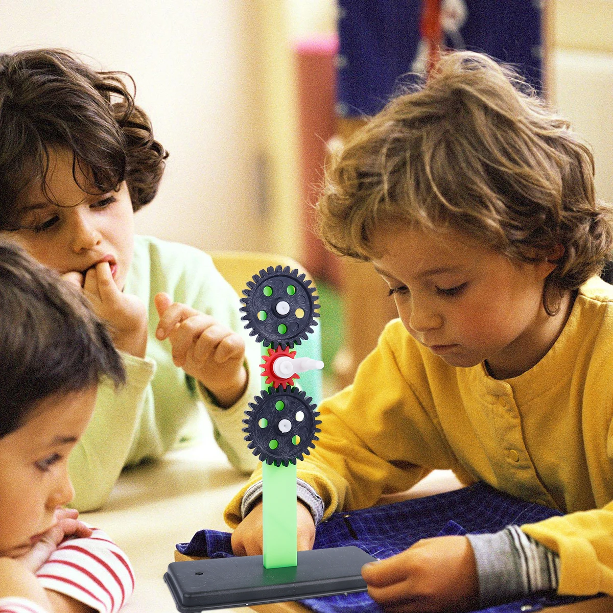 1Set Gear Set Science Experiment Kit for Kids Educational Physics Apparatus Mechanical Building Tool