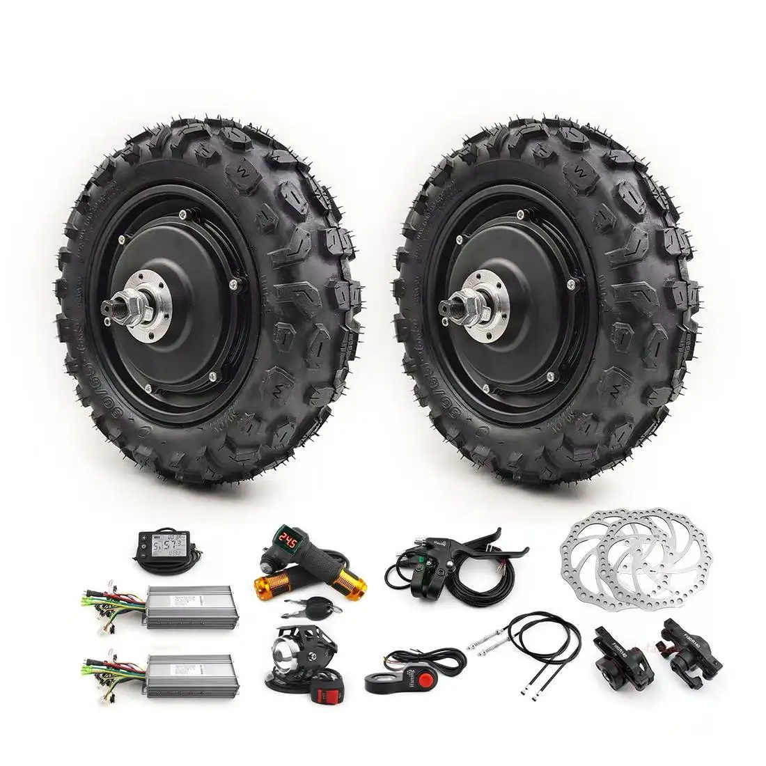 

Electric Scooter Double Drive Conversion Kit 48v 1000w Rear Front Hub Motor Wheel Kit 11inch Escooter Dual Drive Kit