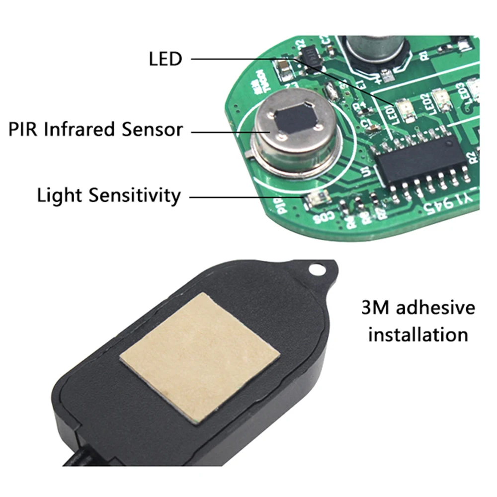 USB DC PIR Motion Sensor Switch 3A DC 5-24V Infrared Intelligent Sensing Detector Switch Endless Dimming for LED Strip Light