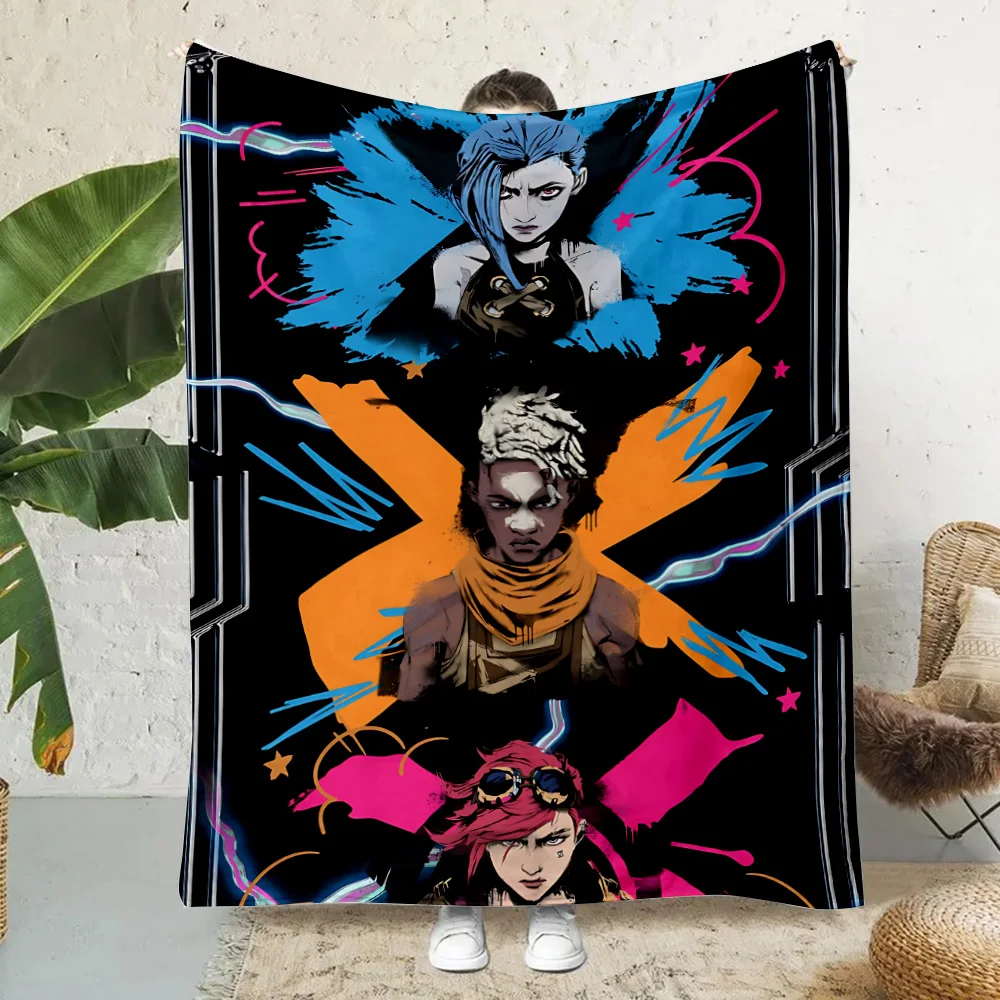 Anime Game Arcane League of Legends Printed Blanket Picnic Blankets Warm Blanket Soft and Comfortable Home Travel Birthday Gifts