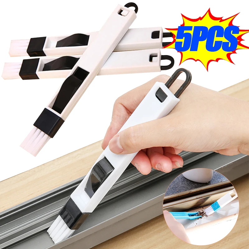 2 in 1 Multifunctional Computer Window Crevice Cleaning Brush Groove Keyboard Nook Dust Shovel Window Track Cleaning Tool 5/1PCS