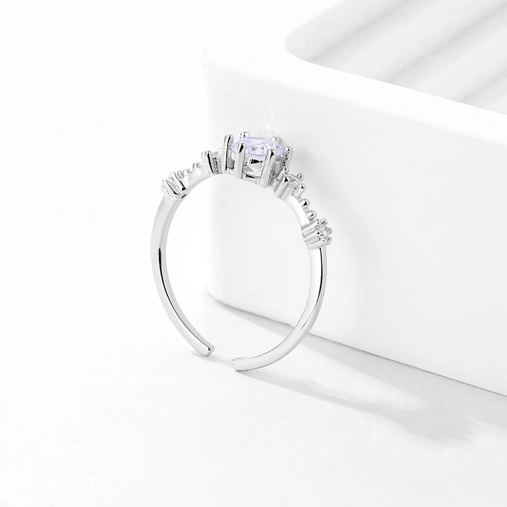 RYJU-Bagues de mariage rondes en zircone pour femme, design classique, bijoux de fiançailles glamour, cadeaux minimalistes, bague sœur, cadeau pour elle, contre-indiqué