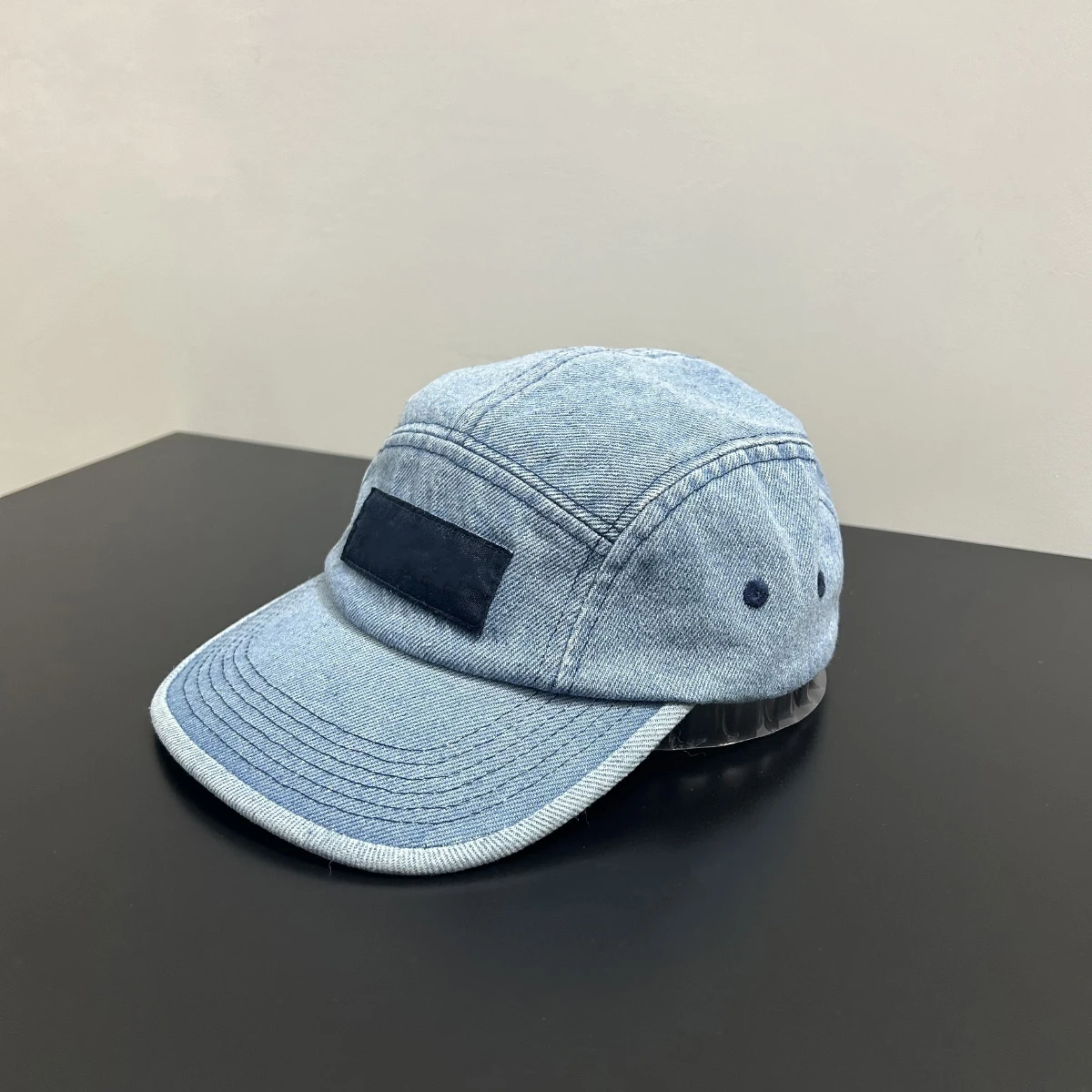 American Street Style Baseball Cap Leopard Print Flat Brim Hat High Street Summer Denim Pattern Unisex Cotton Cap