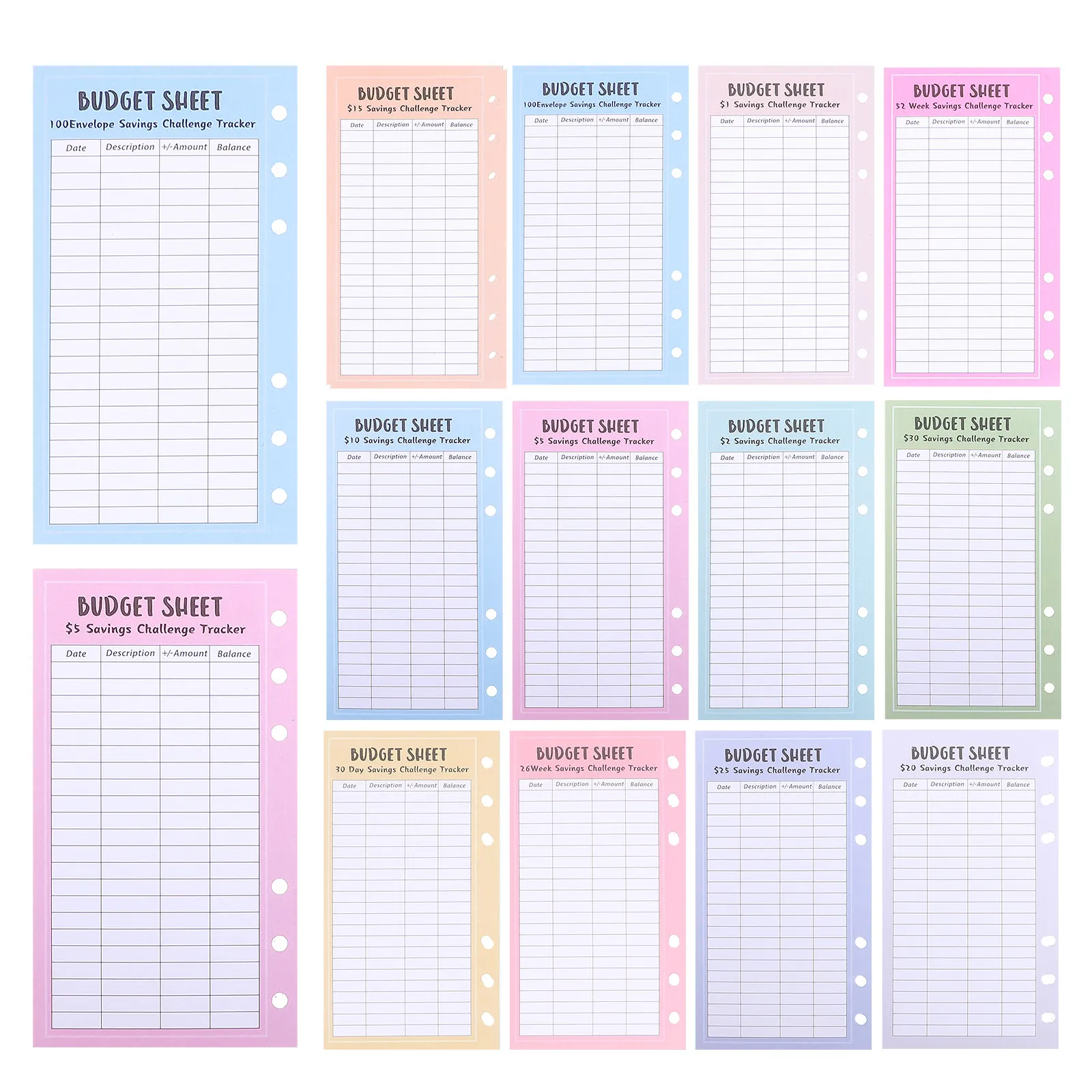 

48 листов формата А6 для ведения учета наличных средств, для финансовых целей, бюджетирования, управления деньгами, печатный планировщик для челленджей по накоплениям