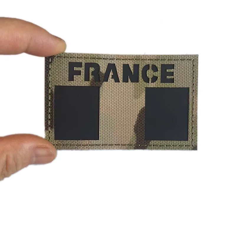Frankreich Flagge Patch Kleidung Applikation Stickerei Moral Emblem, IR Reflektierende Patches Militär Armband Aufkleber Taktische Abzeichen – Detail 5