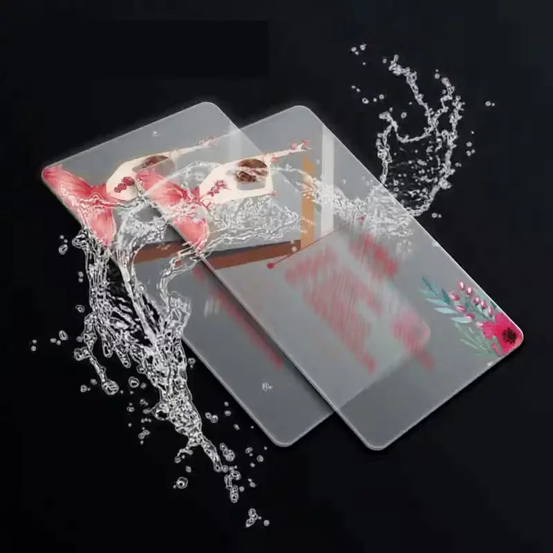 Custom PVC Frosted Transparent Business Cards Single-Sided with QR Code Printed Plastic ID Cards round Corner for Business