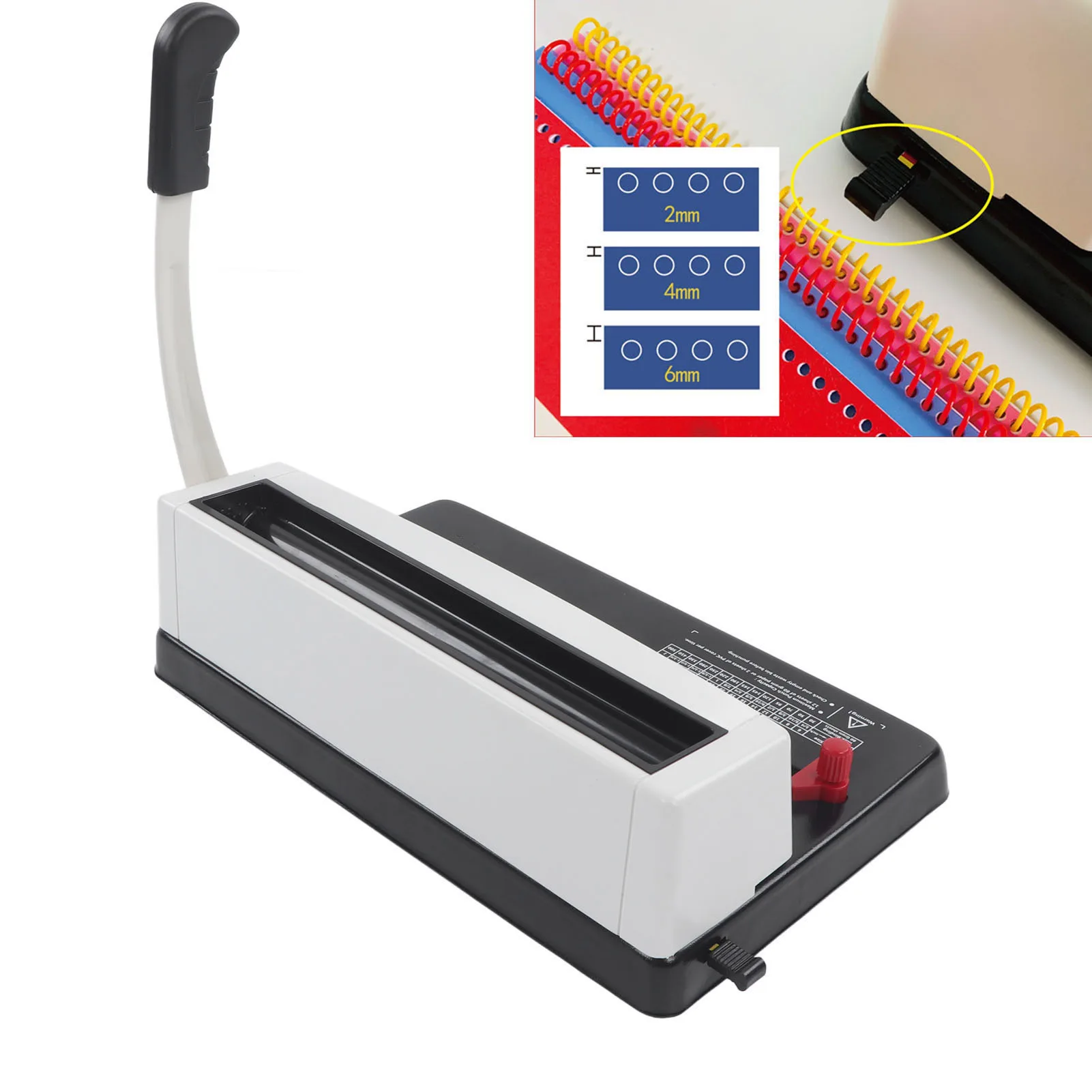 

C338 Round Hole Wire Spiral Coil Binding Machine Humanized Handle Round Hole Punch Wire Machine for Letter Size