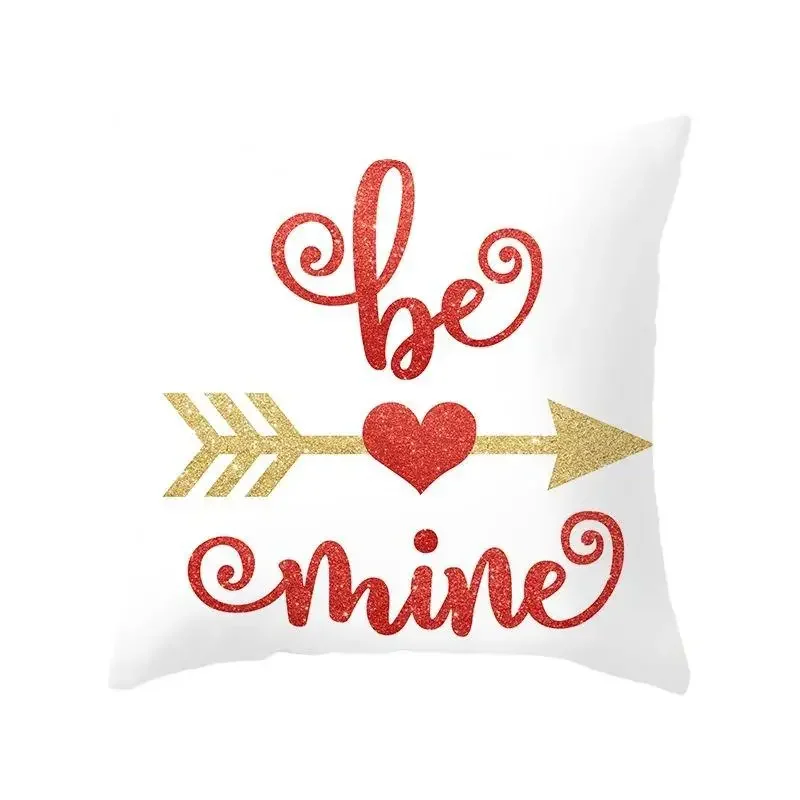 New Valentine's Day Red Rose Pillowcase Creative Wedding Home Decoration Cushions Cover Heart Shaped Pillow Case