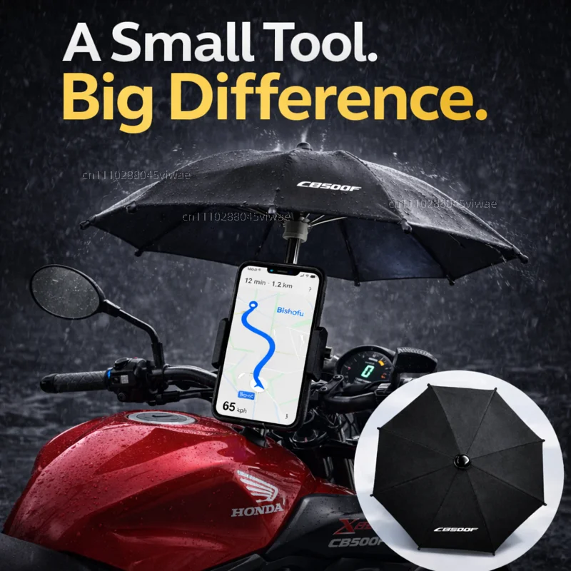 

For Honda CB500F Motorcycle Phone Umbrella Holder Waterproof Sunshade Anti Glare Rainproof Handlebar GPS Mount