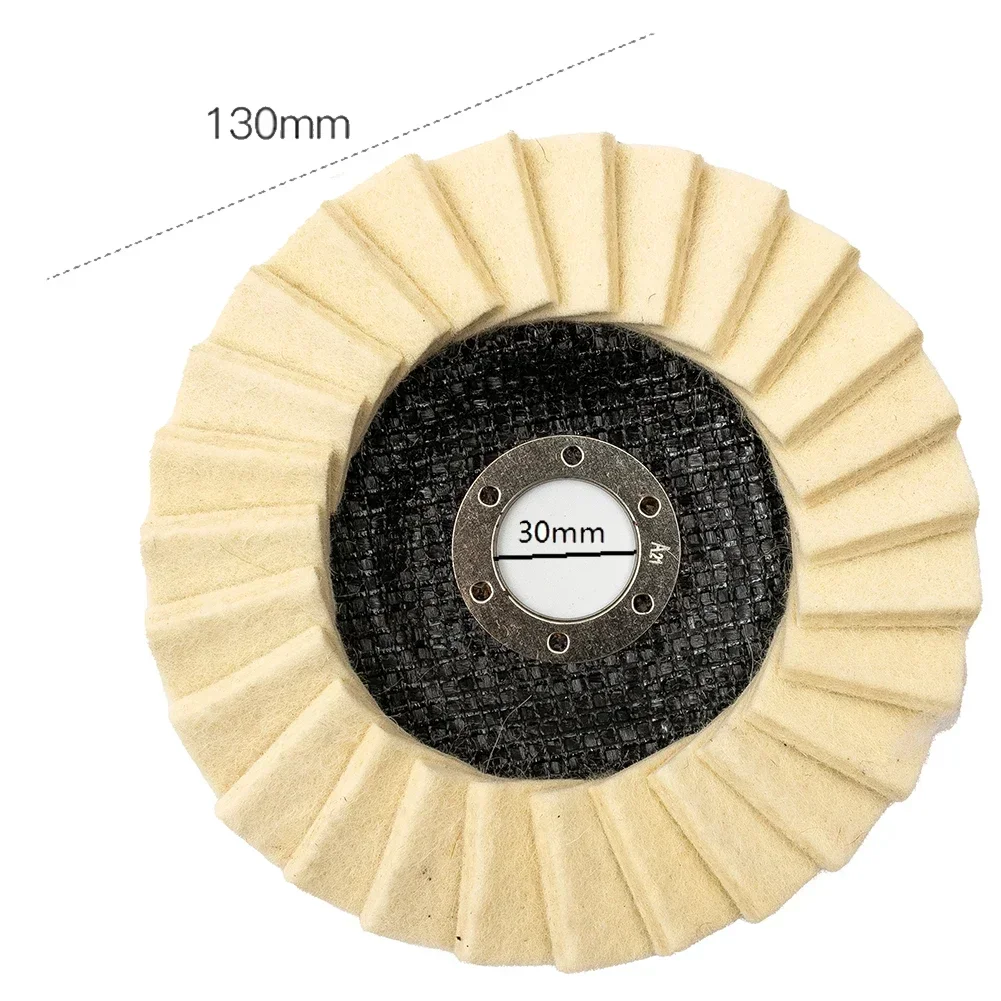 Disco de solapa de lana, disco de lijado de 125mm y 22mm, rueda pulidora de lana de fieltro, almohadilla amortiguadora, accesorios de amoladora angular, 1 unidad