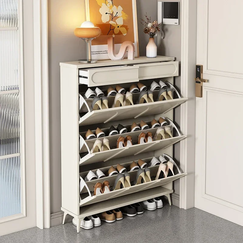 Modern Storage Shoe Rack, Space Saving, White, Nordic  Cabinet, Drawer, Dust Cover, Home Furniture