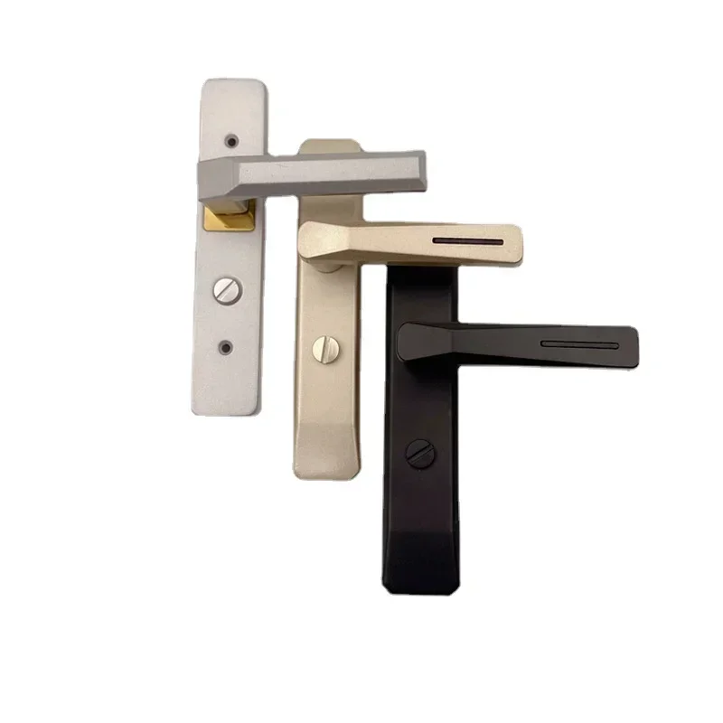 Toilet Frosted Keyless Bathroom Single Tongue Lock, Kitchen Aluminum Alloy Engineering Glass Bathroom Door Lock