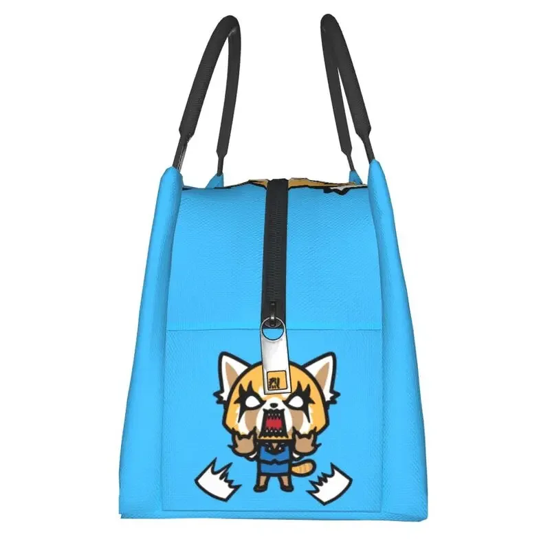 Aggretsuko Aggressive Retsuko izolowane torby na Lunch dla kobiet przenośna japonia Anime Cooler termiczna torba na lunch plaża Camping podróże