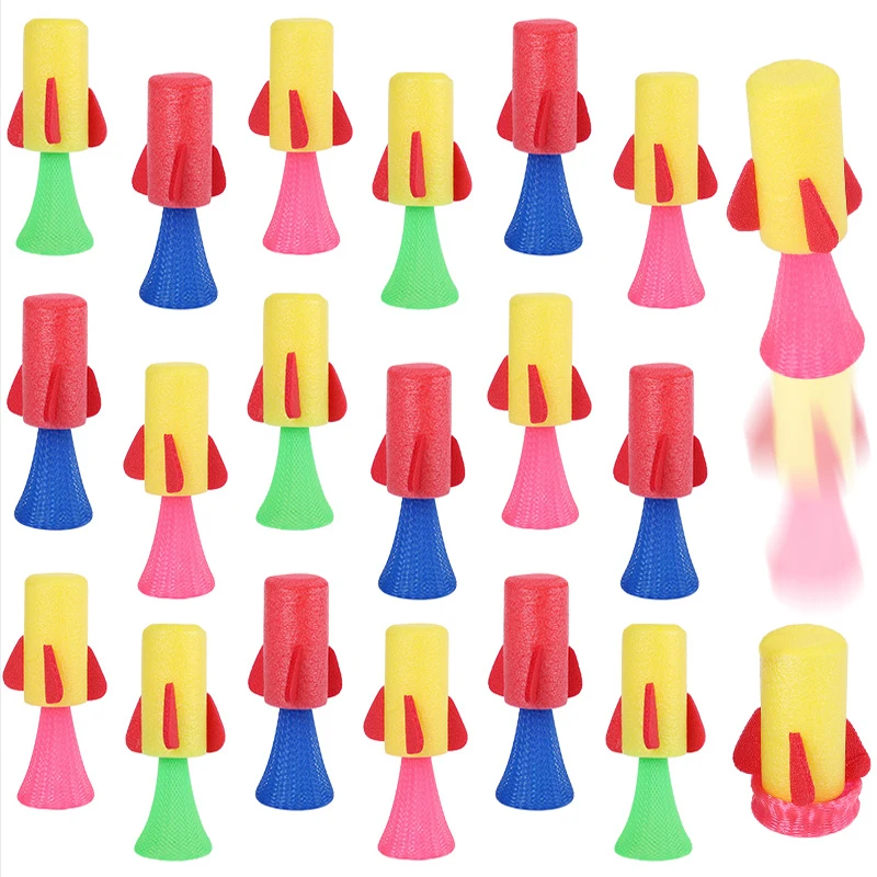 

50-20Pcs Soft Catapult Rocket Toy for Kids Birthday Party Favors Goodie Pinata Fillers Classroom Prizes Compress Launcher Rocket