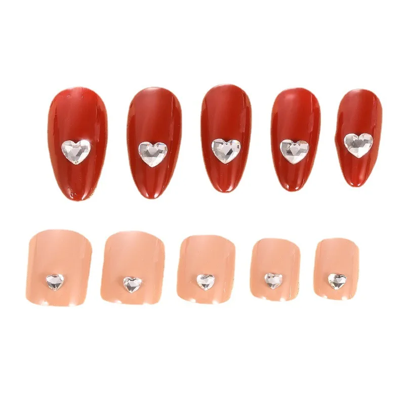 100pcs Wholesale Mixcolor love diamonds flat bottomed irregular glass nail accessories