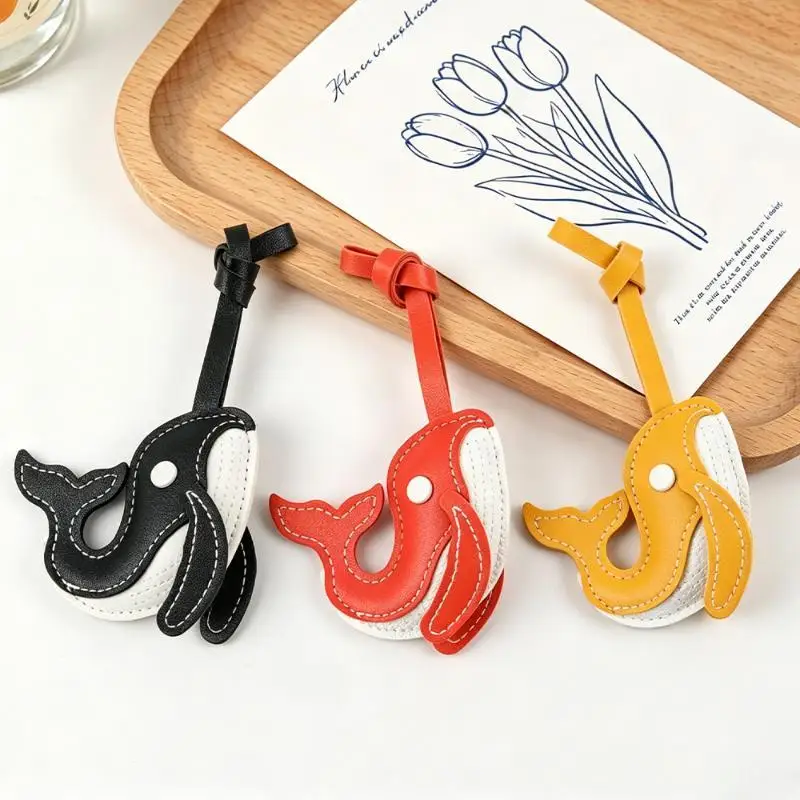 1 Stück Niedlicher Wal-Delfin Taschenanhänger Meeres-Tier PU-Leder Schlüsselanhänger Beruhigende Tiefsee-Vibes-Entspannendes Natur-Inspiriertes Accessoire – Detail 4