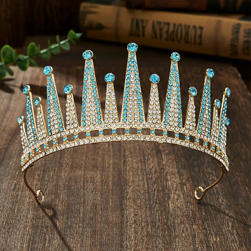 حفل زفاف عيد ميلاد سبيكة كامل الماس تيارا خوذة تاج الزفاف للولائم الزفاف تصفيف ثوب الزفاف الملحقات