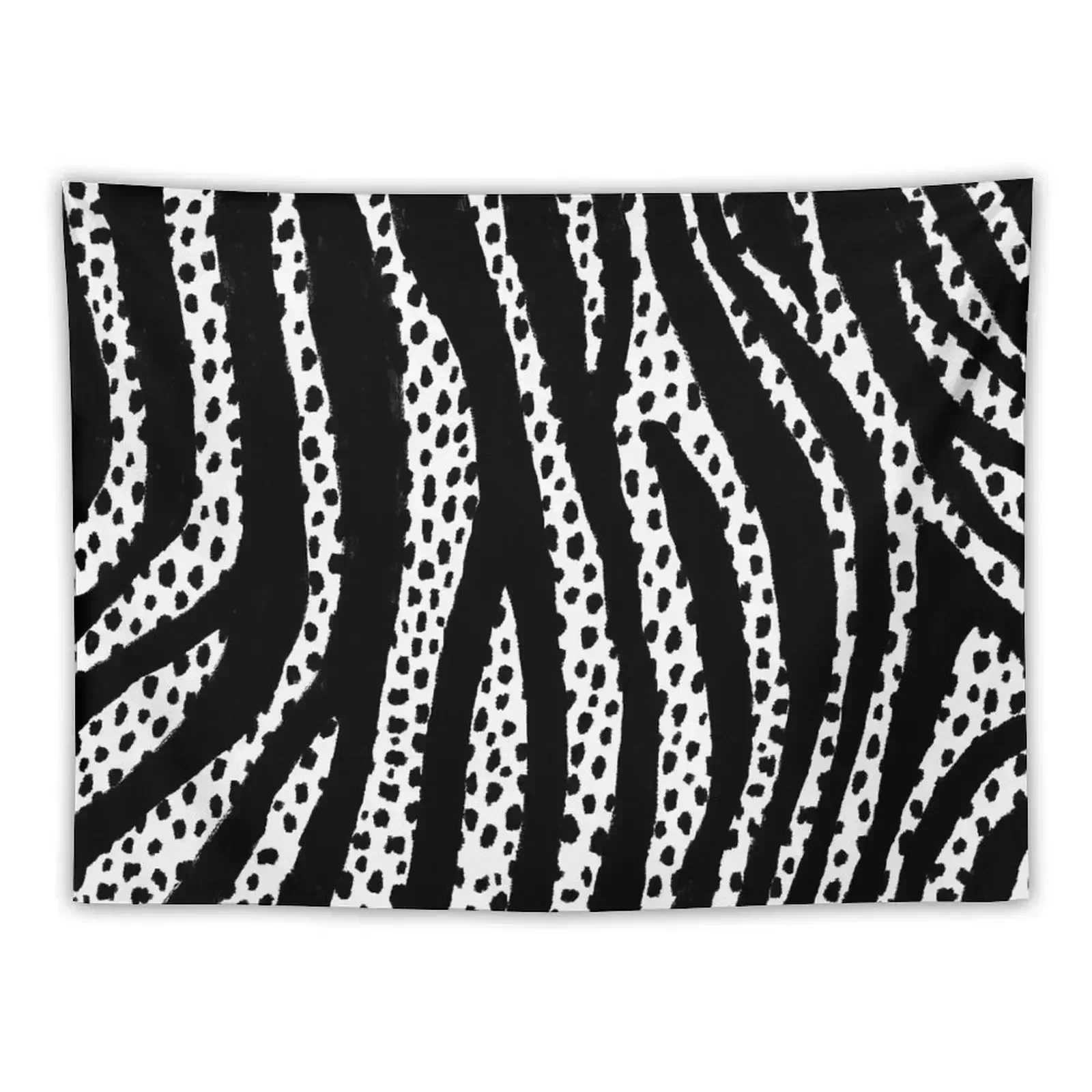 Dalmatian Polka Dot Spots and Zebra Stripes (black/white) Tapestry Christmas Decoration Cute Room Decor Tapestry