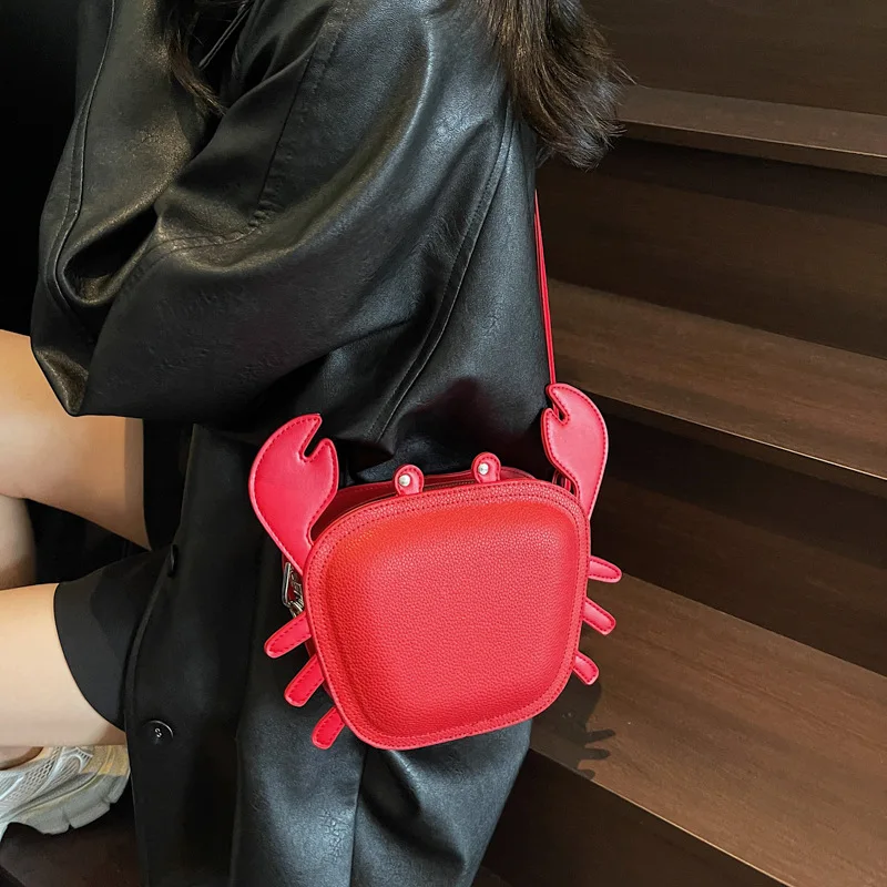 Animal Cos Uniquely Designed Alien Bag for Women Creative Street Crab Bag Instagram Style Personalized Street Small Square Bag