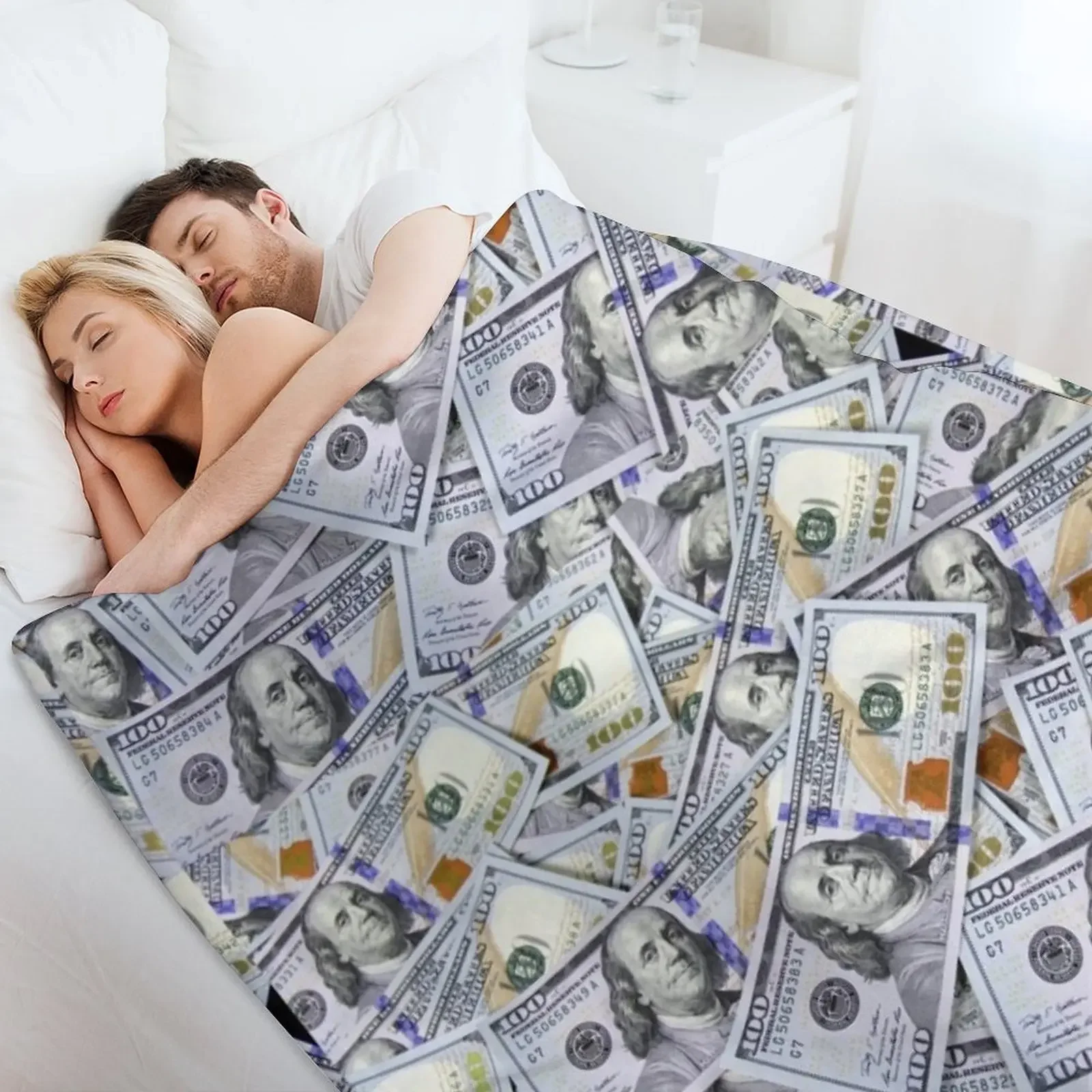 مائة فواتير دولار رمي بطانية كبيرة بطانيات أريكة الزخرفية أرائك الديكور بطانيات التخييم