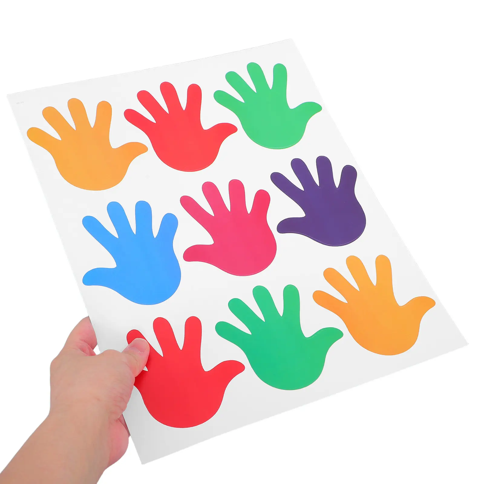 27pcs Colorful Hand-Shaped Removable Waterproof Stickers for Kids Walls Floors and Classroom Decor