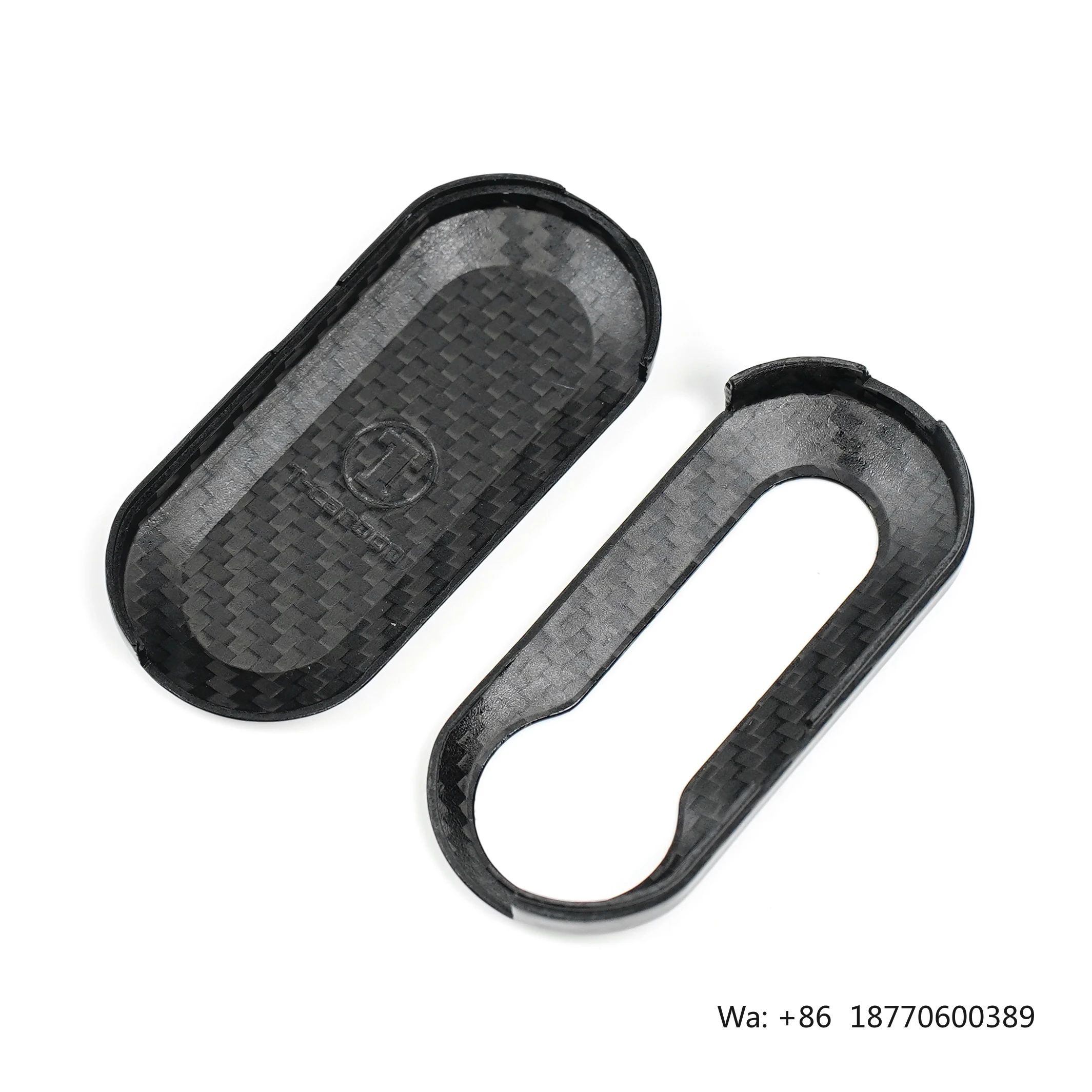 Shasha Carbon Fiber Real Fob Cover Key Case Cover Interior Accessories Decoration Protection for Fiat Abarth 500